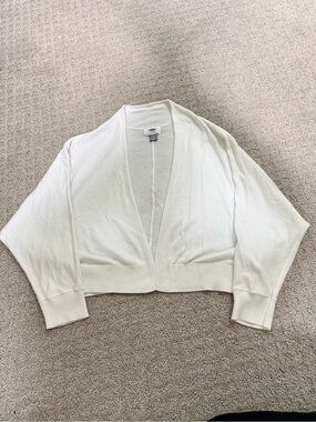 Old Navy White Cropped Open-Front Cardigan